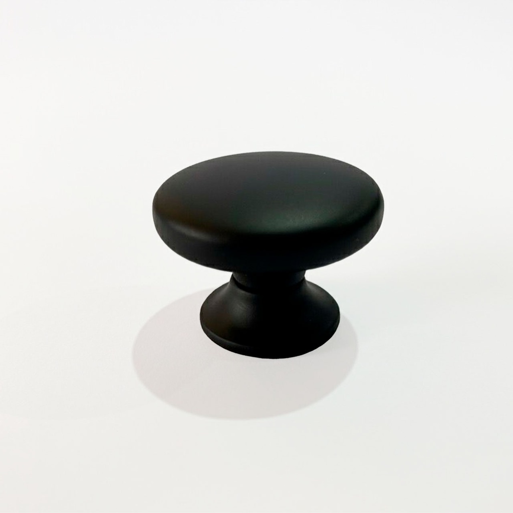 POMO CHATO PLANO NEGRO INOX 34MM