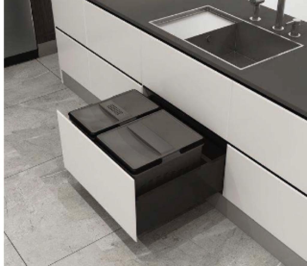 BASURERO 35L SET 2 CUBOS S-LINE (BASE+15L+20L)600MMS IT34005