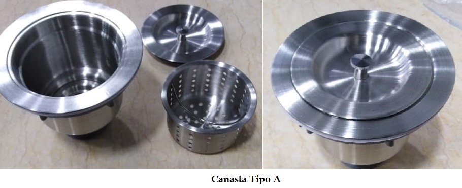 CANASTA ACERO INOXIDABLE TIPO A FREGADERO