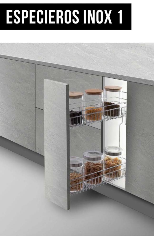 ESPECIERO 200MM 2 NIVELES INOXIDABLE IZQUIERDO IT22515