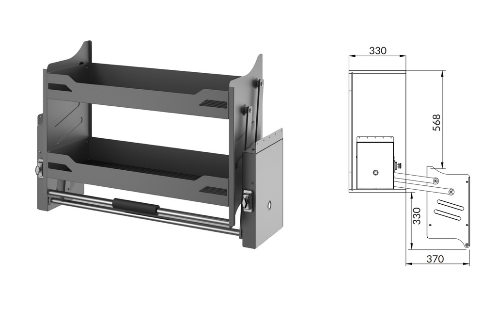 ABATIBLE TURIN 80CMS ANTRACITA IT24725