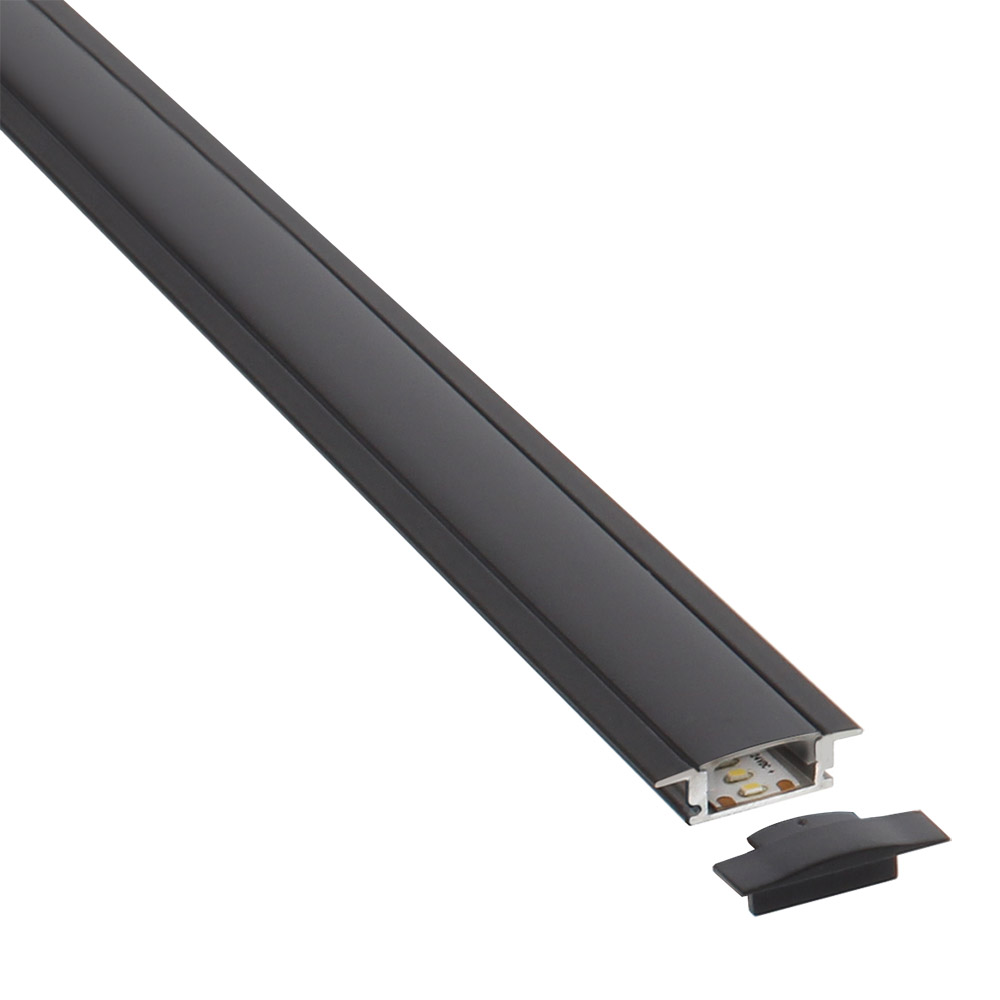PERFIL LED EMBUTIR NEGRO 2M IT54065