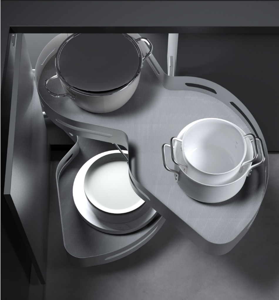LAZY SUSAN BANDEJA RIÑONERA ANTRACITA IZQUIERDA IT23720