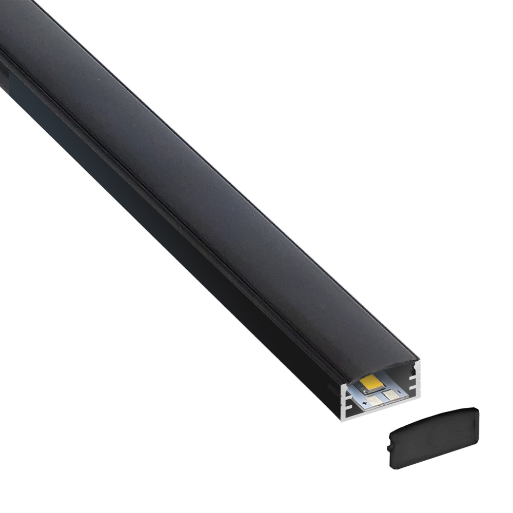 PERFIL LED SOBREPONER NEGRO 2M IT54015