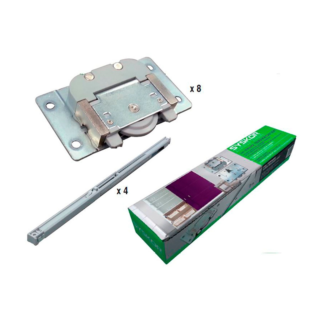 KIT RODAMIENTO TERRA W40 2 PUERTAS CIERRE LENTO 100W40000 SYSKOR