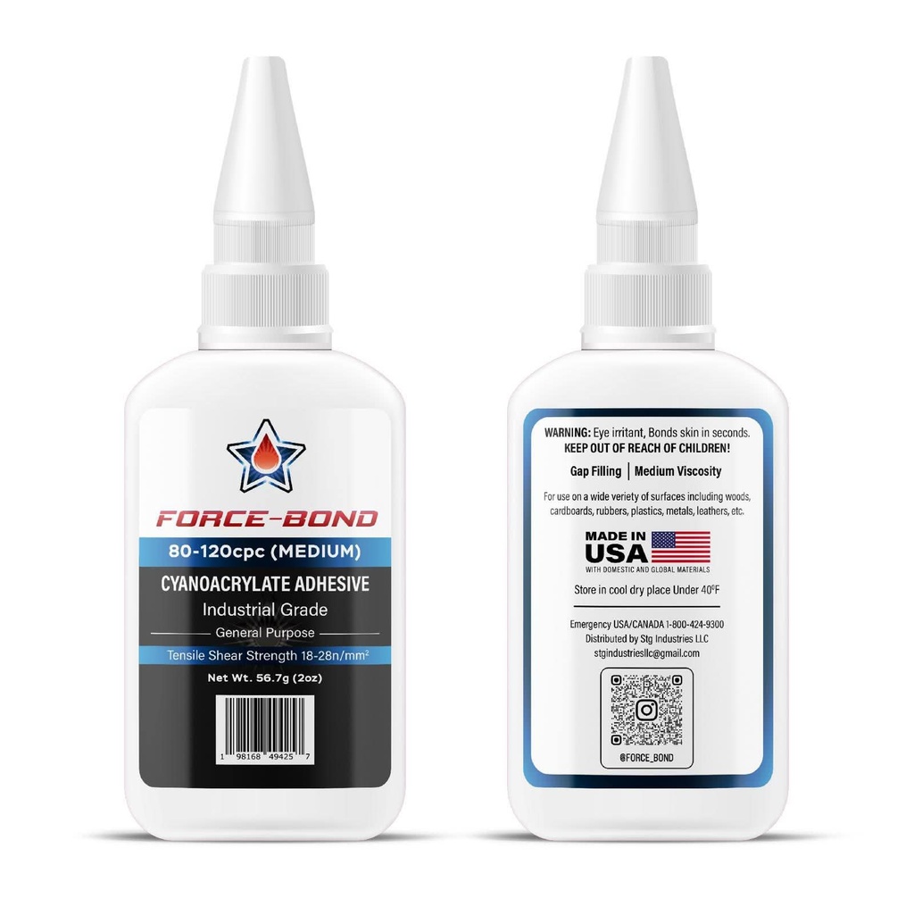 PEGAMENTO AHDESIVO CYANOACRILATO 56,7G FORCE BOND INDUSTRIAL