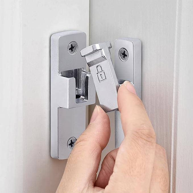 CERRADURA PUERTA CORREDIZA 90° NIQUEL