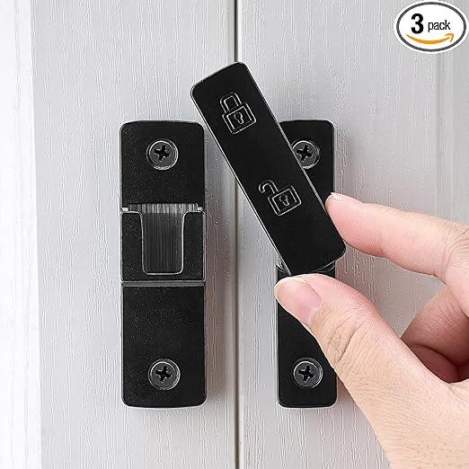 CERRADURA PUERTA CORREDIZA 180° NEGRO