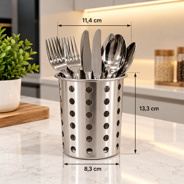 RECIPIENTE MULTIUSO 8X12X14 INOX HUECOS UND