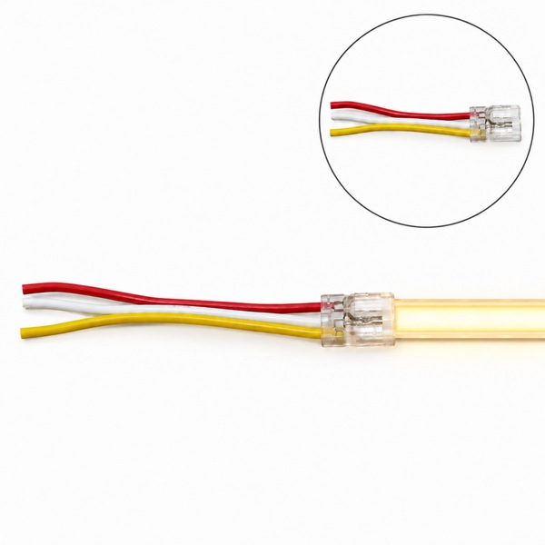 CONECTOR PRENSA CON CABLE TIRA LED 12MM 24V CCT IT0004 RV