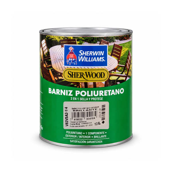 BARNIZ POLIURETANO EXTERIOR BRILLANTE V82VSA2-1/4 SHERWIN WILLIAMS