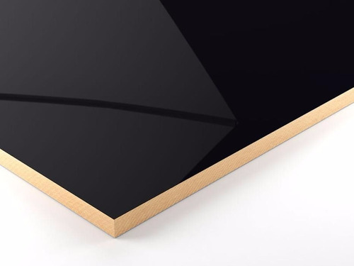 MELAMINA NEGRO ALTO BRILLO HIDROFUGA 18X122X244