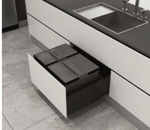 [BASURERO 2 IT34005] BASURERO 35L SET 2 CUBOS S-LINE (BASE+15L+20L)600MMS IT34005