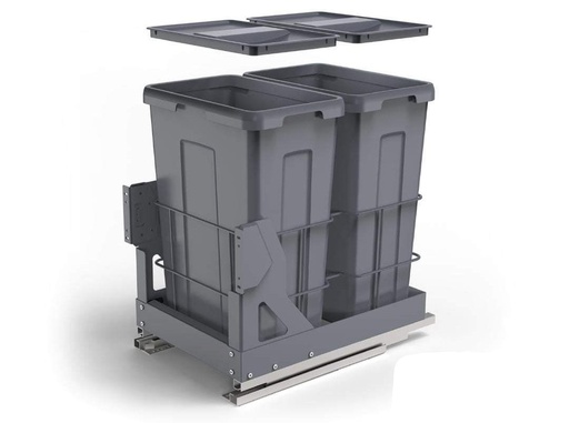 [BASURERO IT30305] BASURERO EXTRAIBLE 2 CUBOS RIEL OCULTO LENTO 40CM IT30305 ESPAÑOL