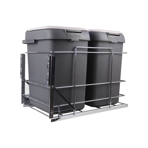 [BASURERO IT30315] BASURERO EXTRAIBLE 2 CUBOS 400MMS IT30315