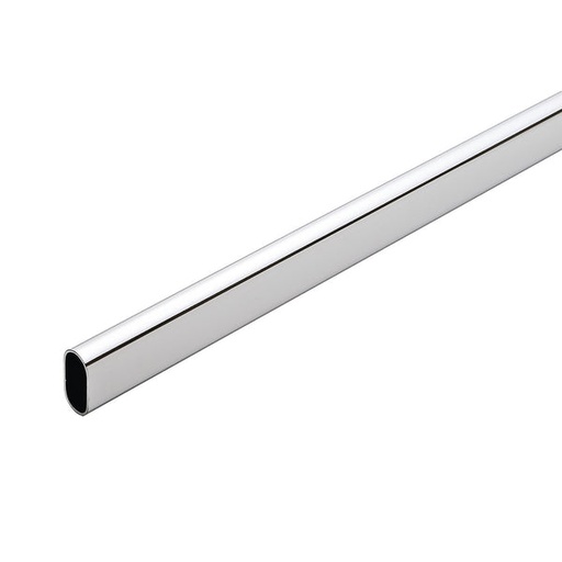 [TUBO CROMADO 3M] TUBO CLOSET OVALADO CROMADO 3M