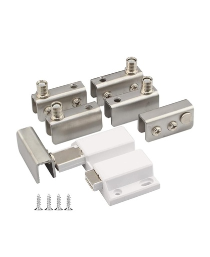 [SIST PIVOTE VIDRIO] KIT PIVOTE BISAGRA VIDRIO 2 PUERTAS IMAN