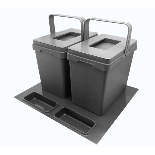 [BASURERO IT30310] BASURERO EXTRAIBLE 2 CUBO + CAJON 40CM IT30310