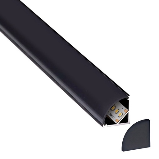 [PERFIL LED 90 NEGRO] PERFIL LED ANGULO 90 NEGRO 2M IT54115