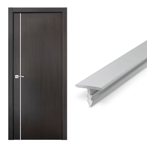 [PERFIL PUERTA 10MM] PERFIL ALUMINIO T PARA PUERTA 10MM 2,50M