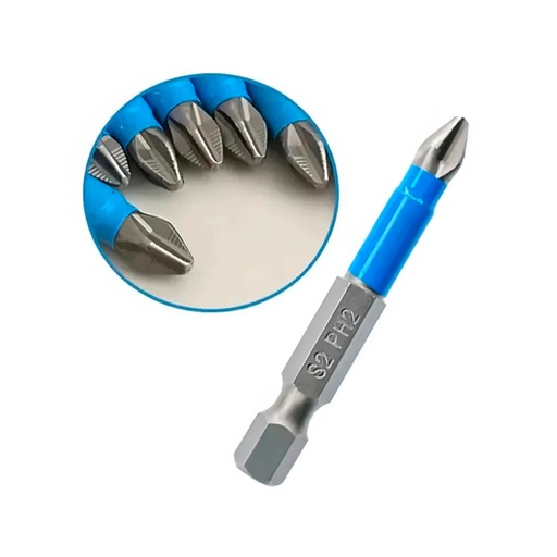 [PUNTA PH2 2 AZUL] PUNTA PH2 DESTORNILLADOR IMANTADA 5CM 2¨ AZUL
