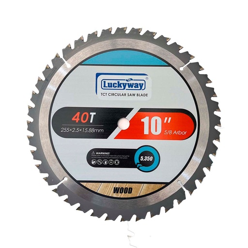 [SIERRA 10X40T LUCKY] DISCO SIERRA 10 PULGADAS 255X2.5 40T CARBURO TUNGSTENO LUCKY WAY