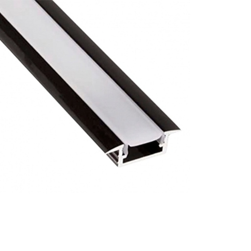 [PERFIL LED NEGRO 3M] PERFIL LED EMBUTIR NEGRO 3M