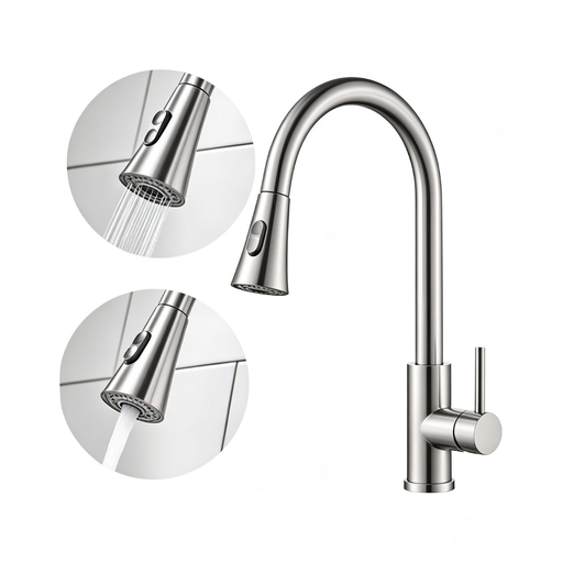 [GRIFO SATINA FG11105] GRIFERIA INOX SATINADO EXTRAIBLE 207 FG11105
