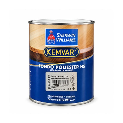 [E66TSA1-1/4] FONDO POLIESTER TRANSPARENTE INTERIOR E66TSA1-1/4 SHERWIN WILLIAMS