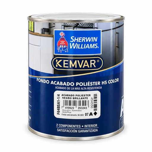 [F64BSA1-1/4] ACABADO POLIESTER NEGRO BRILLANTE F64BSA1-1/4 SHERWIN WILLIAMS